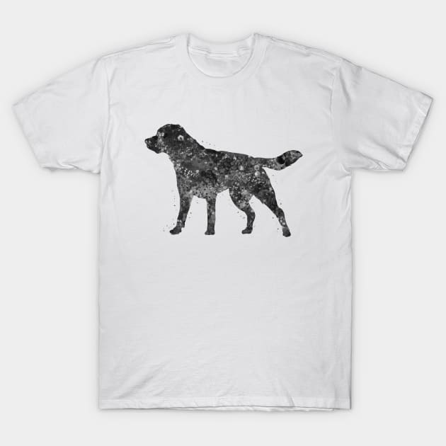 Labrador dog black and white T-Shirt by Yahya Art